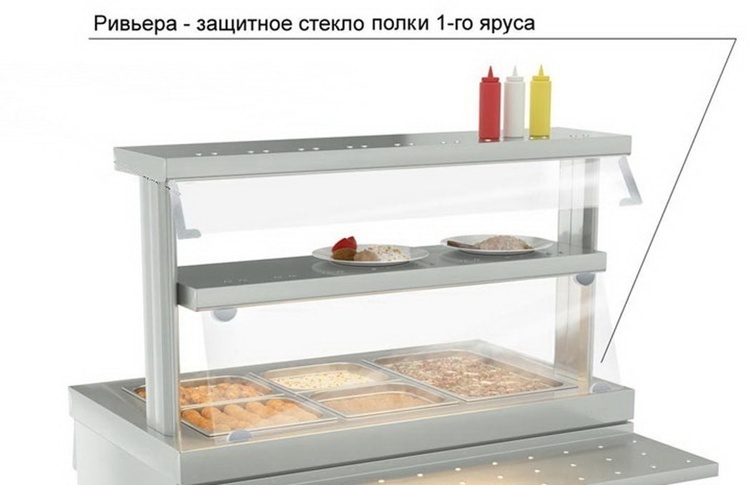 Защитное стекло полки 1-го яруса Ривьера (1200мм)